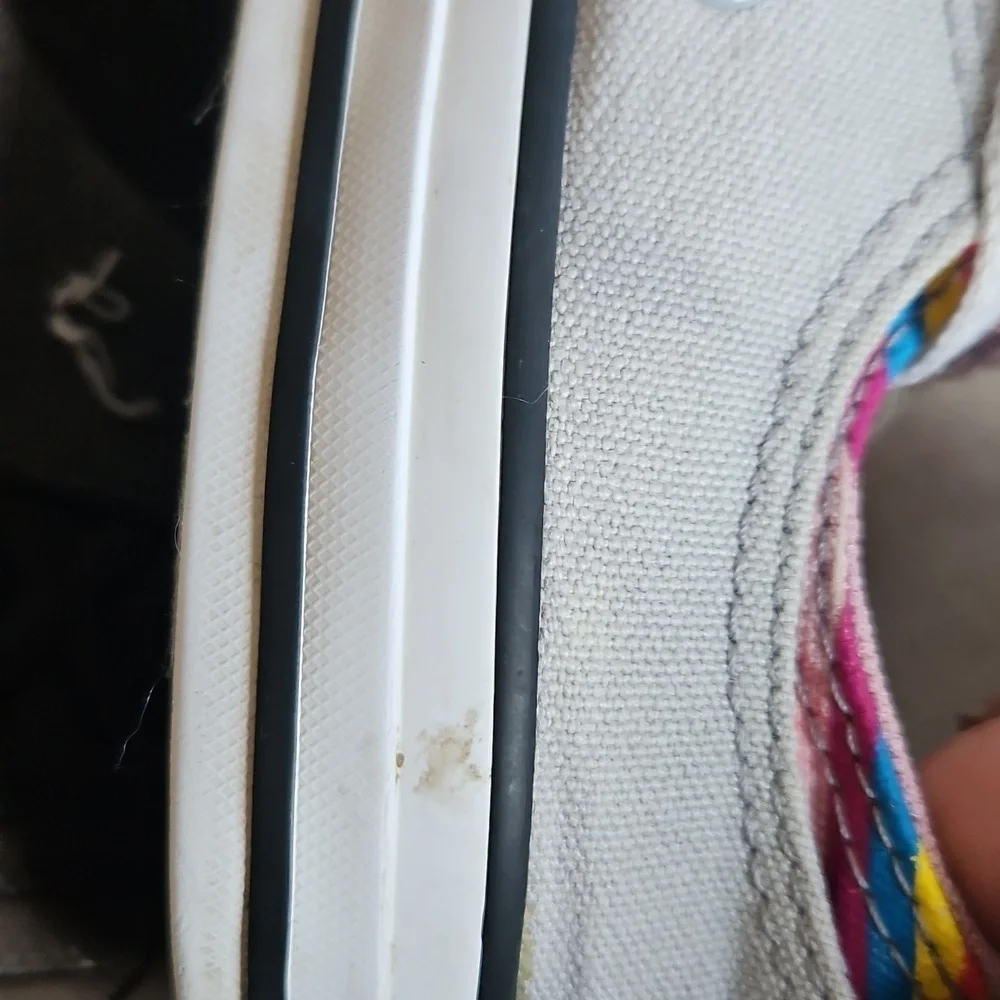 Rainbow Grey Double Tongue Converse Sneakers